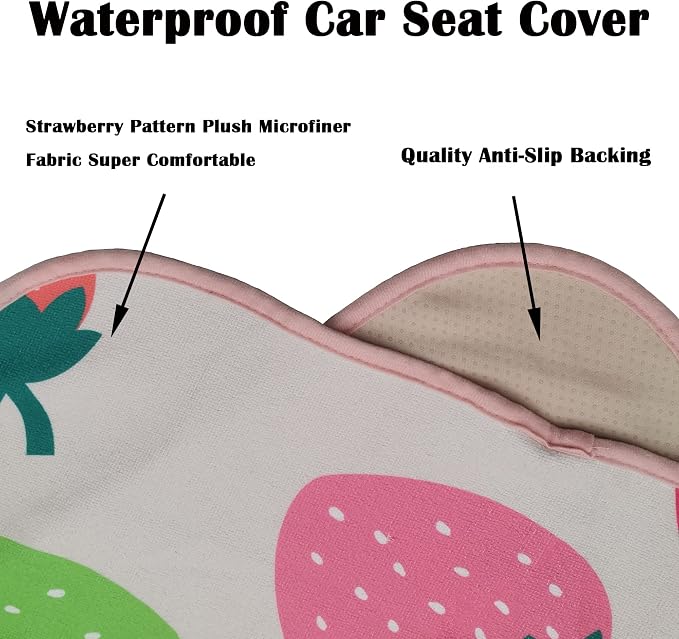 Car Seat Cover Protector Front Seats,for Gym Workout,Running,Swimming,Beach and Hiking,Waterproof Sweat Towel Bucket Seat Covers for Cars SUV Trucks (Strawberry, 2Pcs) - Image 5