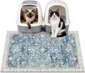Cat Litter Mat Litter Trapping Mat, 33"x22" Waterproof Urine Proof Litter Box Mat Catcher Mat Non-Slip Washable for Kitty Kitten, Blue by Unknown