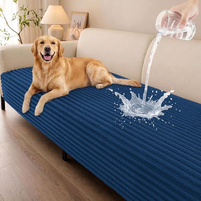 Smiry Waterproof Couch Cover for Dogs, Washable Non Slip Plush Protector | Waterproof Protection, Plush Flannel, Non Slip Backing, Pet Hair & Scratch Protection, Soft Cover (36" x 71") by Smiry