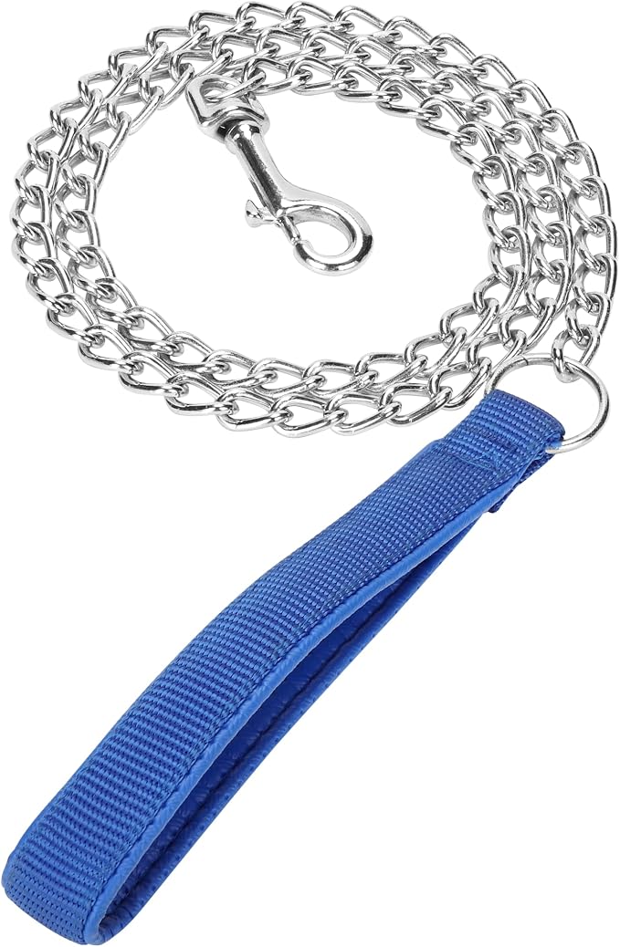 SGODA Metal Chain Heavy Duty Dog Leash, 4 ft x 4.0 mm Blue by SGODA