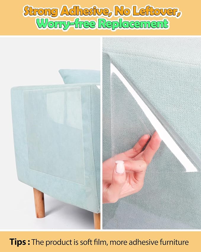Thickend Cat Scratch Couch Furniture Protector -12 Pack | Clear Plastic Sticky Cover, Anti Scratch Protection for Couches from Pet Claws - Image 5