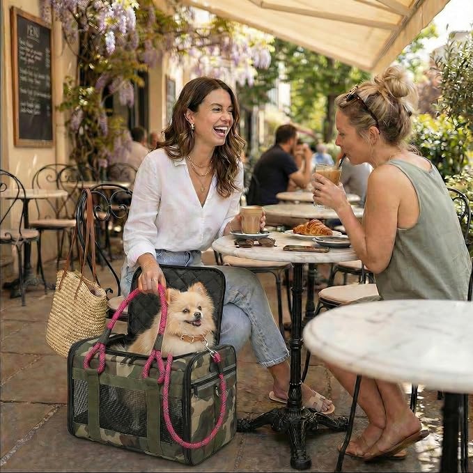 Soft-Sided Dog & Cat Carrier | for Car Rides, Vet Visits, Errands & Daily Outings | Fits Small Dogs & Cats Up to 15 lbs | 18" L x 11.5" H | Yorkies, Chihuahuas & More - Image 6
