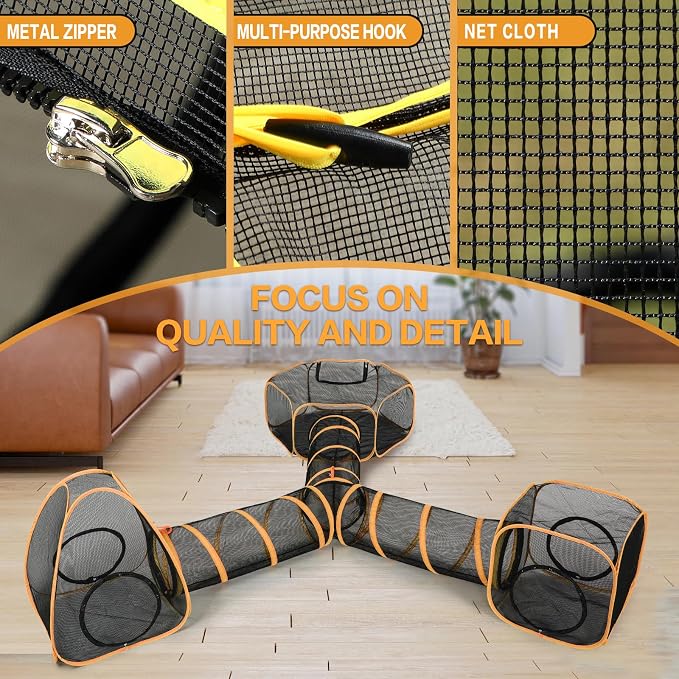 5 in 1 Outdoor Cat Tents with Tunnels for Outside - Cat Enclosures for Indoor for Walking - Cat Playpen and Indoor Catio - Image 6