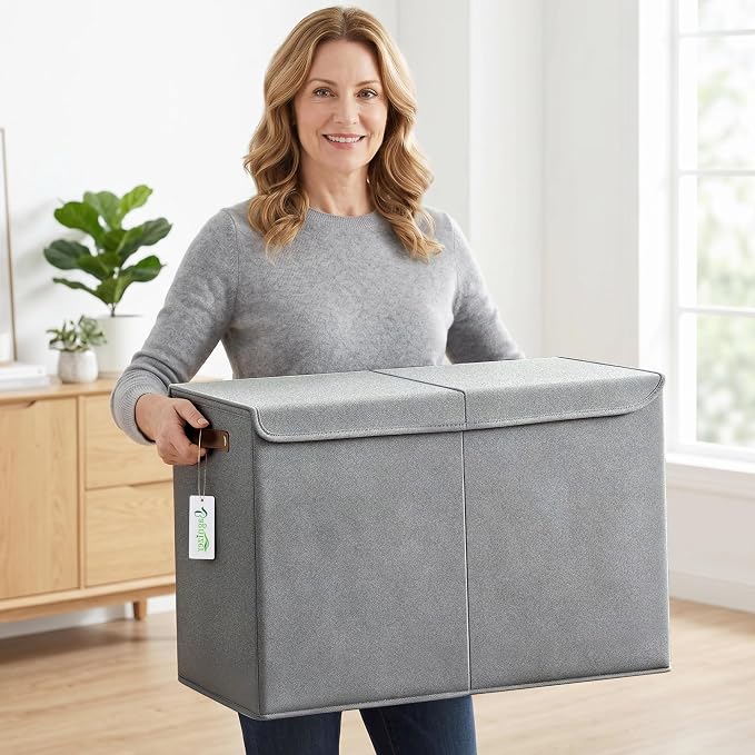 Bagnizer Large Toy Storage Box with Lids, Collapsible Sturdy Baby Storage Organizer Chest Bin Basket for Kids, Boys, Girls, Playroom, Nursery, Bedroom, Closet 25"x13"x16" (Gray) - Image 7