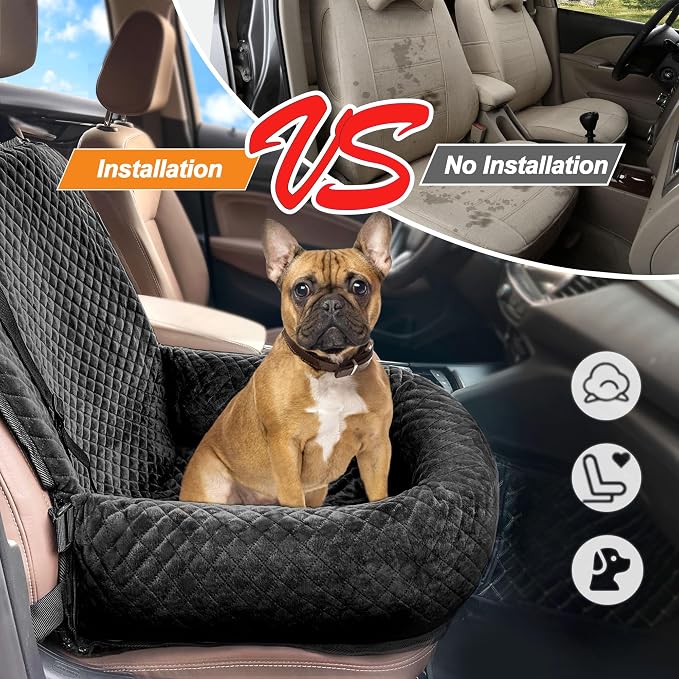 Sephyroth Dog Car Seat for Small/Medium Dogs,Dog Car Bed Washable Pet Travel Safety Car Seat,Super Soft Safe Removable Pet Booster Seat,Fits for All Cars(Black) - Image 5