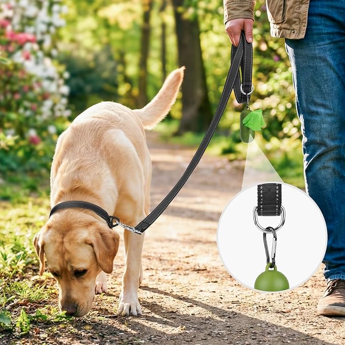 Joytale Reflective Dog Leash for Small Dogs, 4 FT x 3/4", Black | Heavy Duty Nylon Webbing, Padded Handle for Comfort, Visible at Night, for Walking & Training - Image 2