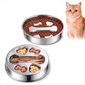 Stainless Steel 2‑in‑1 Double‑Sided Slow Feeder Bowl | 2 Cups Capacity, Non‑Slip Dish for Fast Eaters, Anti‑Gulping Pet Bowl for Small Medium Dogs & Cats, Dishwasher Safe by Unknown