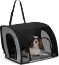 K&H Dog Car Seat, Travel Safety Carrier for Pets, Medium, Gray/Black | Enclosed Car Seat for Dogs, Soft-Sided Covered Pet Carrier, Washable Pad, Multiple Entrances, Mesh Windows, 24x19x17in by KHPetProducts