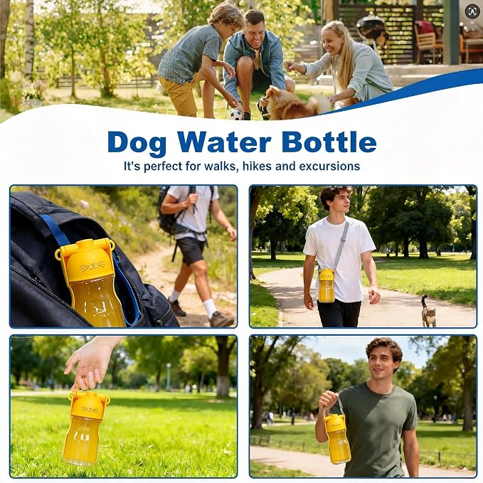 Dog Water Bottle - for Collapsible Small Animals Water Bottle for Walking | Pet Water Bottle 16.9oz Outdoor Walking Drinking Bowl， Dog Accessory for Puppies, Guinea Pigs Hamsters & Bunnies ﻿ - Image 5