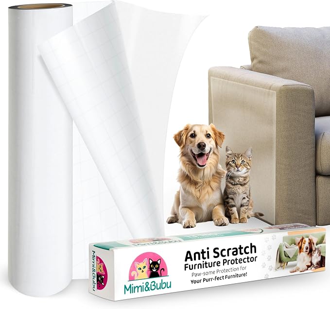 Mimi&Bubu [New Glue Extra-Thick BPA-free] Anti Scratch Furniture Protector(160" x 13"), Single-Sided Sticky Couch Protector for Cats and Dogs, Couch Corner Guard from Claws, Cat Scratch Deterrent Tape - Image 7