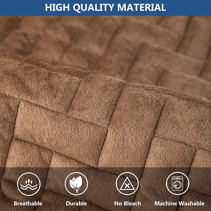 Eismodra Couch Cover,Sectional Couch Covers,Sofa Covers for 3 Cushion Couch,Anti-Slip Sofa Slipcovers for Dogs Cats Kids Loveseat Recliner L Shaped Armrest Backrest,Brown 36''x63''(Only 1 Piece) - Image 3