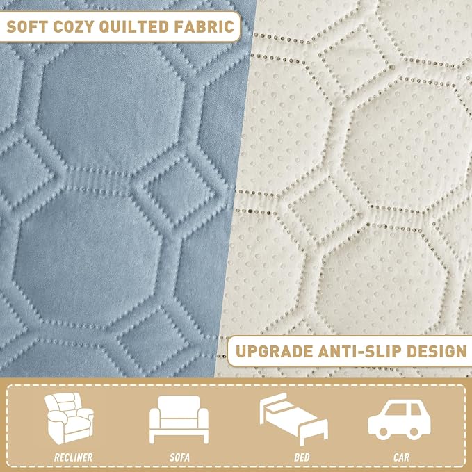 ZNSAYOTX Ultimate Cozy Blankets (52"x82") 100% Waterproof Bed Mat Blanket for Dog Pets, Couch Sofa Protector with Non-Slip Back Washable Durable, Pee Scratch Proof Easy to Clean (Grey Blue) - Image 4