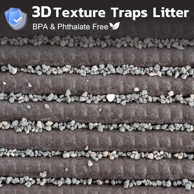 Cat Litter Mat, 40"x25" Jumbo Foam Litter Box Mat | Extra Large Coverage, Soft on Paws, Trimmable Design, BPA-Free Foam, Leak-Proof, Machine Washable, Chocolate Leaf - Image 5