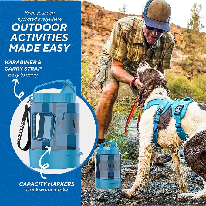 Dog Water Bowl Dispenser 77oz, Large Pet Dog Water Bottle Portable with Pull-Out Travel Water Bowl for Dogs, Portable Water Bowl for Dogs on The Go, Camping Essentials Hiking Traveling Accessories - Image 3