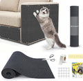 Cat Scratch Furniture Protector: 39.3"x15.8" High Self-Adhesive | Cat Scratch Carpet Trimmable for Couch Scratcher Protector from Claws Scratching Mat Lasts 3-6M 3min Install, Dark Gray by Finvizo