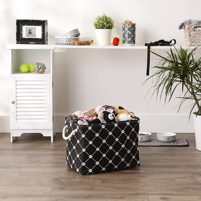 Bone Dry Pet Storage Paw & Bone Trellis, Medium Rectangle, 16x10x12, Black - Image 5