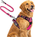 Joytale No Pull Dog Harness & Seat Belt, Easy On 3-Buckle, XL, Hot Pink | Front Clip Reduces Pulling, Escape-Resistant Design, Adjustable Fit, Soft Padding for Comfort, Secure Tether for Safer Travel by Joytale
