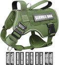 Tactical Dog Harness for Medium Dog, Heavy Duty Service Working MOLLE Vest with 10 Pet Patches, 2X Metal Buckle Vest for Training Hunting Walking by WINSEE