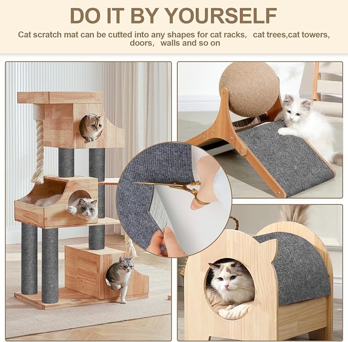 Cat Scratch Furniture Protector,Couch Protector from Cat Claws,Scratch Mat | 39.4" x 15.8" Dark Grey Prevents Couch Scratching Damage Save Sofa from Cat Claws Stops Cat Scratching on Couch - Image 5