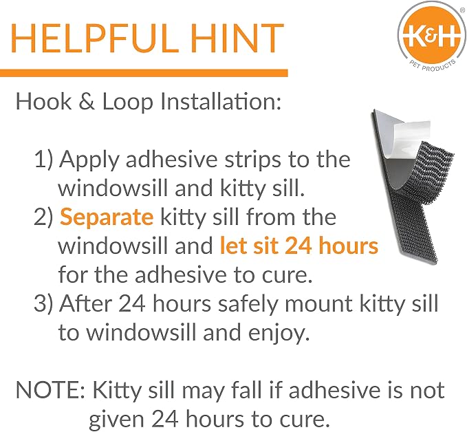 K&H Cat Window Perch, Heated Kitty Sill, Safety Listed, 24x14in, Fleece | Orthopedic Cat Window Hammock Bed Holds 40LBS, Washable Cover, Heated Kitty Windowsill Bed Seat for Indoors, Cream Fleece - Image 7