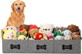 Qozary Large Dog Toy Basket with Diy Tag - Collapsible Dog Toy Bin, Fabric Personalized Storage Box, Trapezoid Storage and Organizer for Pet Supplies (Gray, Extra Large 47"x13.4") by Qozary