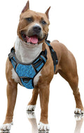 BARKBAY No Pull Dog Harness Large Reflective Dog Harness with Front Clip and Easy Control Handle for Walking Training Running with ID tag Pocket(Blue/Black,L) by BARKBAY