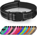 Joytale Reflective Dog Collar, Adjustable Neoprene Padded, Black XL | Breathable Nylon for Large Breeds, No Chafing on Hikes and Outdoor Use, Tear-Resistant Webbing, Metal D-Ring, Night Safety by Joytale