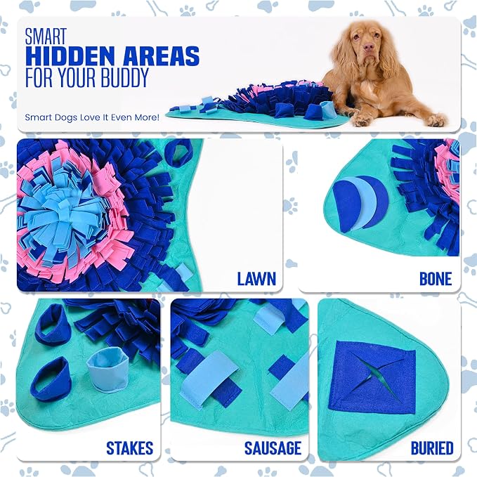 PET ARENA Large Sniffing Mat 25 x 25 Inch Interactive Feeding Toy | Promotes natural hunting instincts, reduces boredom, supports mental stimulation, and provides engaging playtime for pets. - Image 6