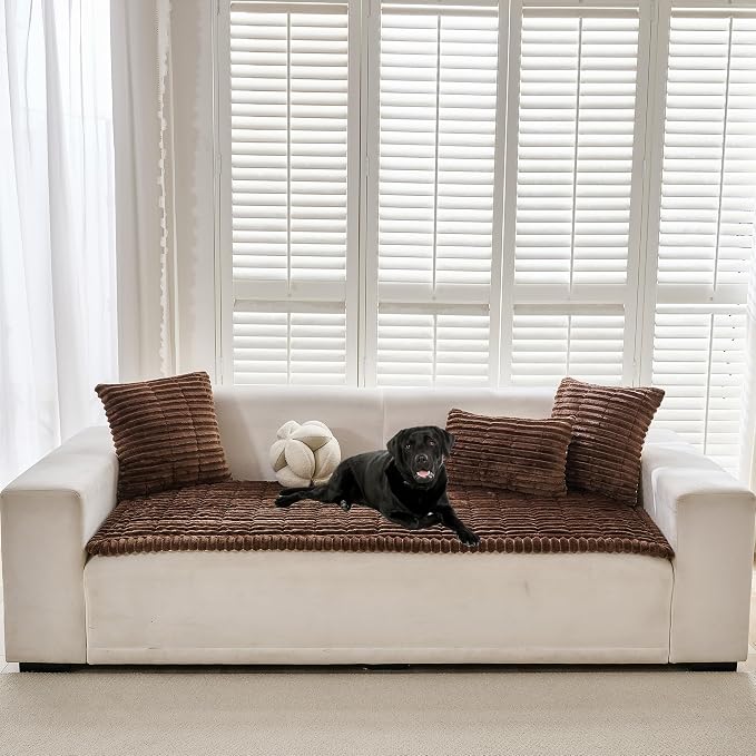 Mivnue Couch Cover for Dogs, Washable Non Slip Pet Sofa Furniture Protector | Thick Flannel & Anti-Slip Backing, Protect Couch Cover from Pet Hair, Dirt & Messes for Leather & Fabric Sofa and Loveseat - Image 2