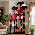 Gothic Cat Tree, 71 Inch Heavy Duty Cat Trees for Large Cats | Tall Cat Tree Tower with Extended Base, 2 Condos, 3 Perches, 9 Sisal Posts & Hammock for Indoor Adult Cats, Black Red by LIKISAK