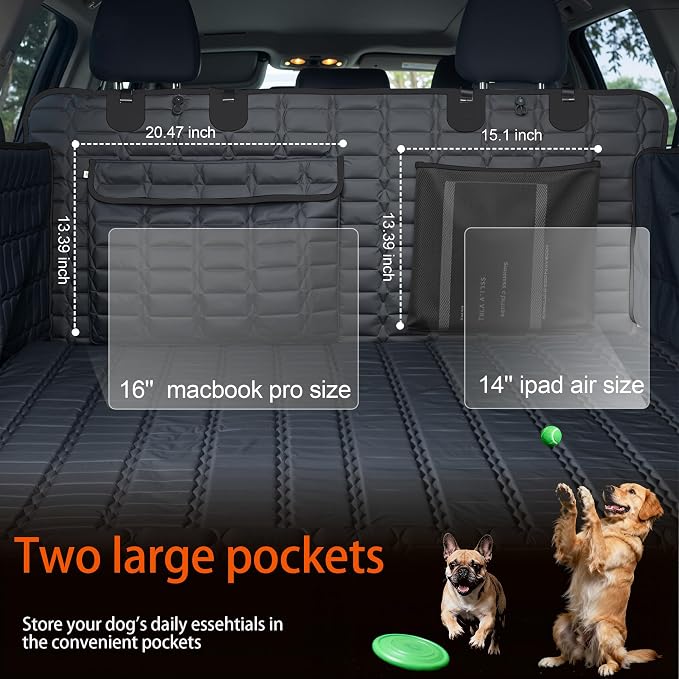 Reliadura SUV Cargo Liner for Dogs, Waterproof Pet Trunk Cover with Bumper Flap Protector, Non-Slip Scratchproof, Non-Slip Dog Seat Mat for SUVs, Large Size Cargo Liner Universal Fit Black - Image 3