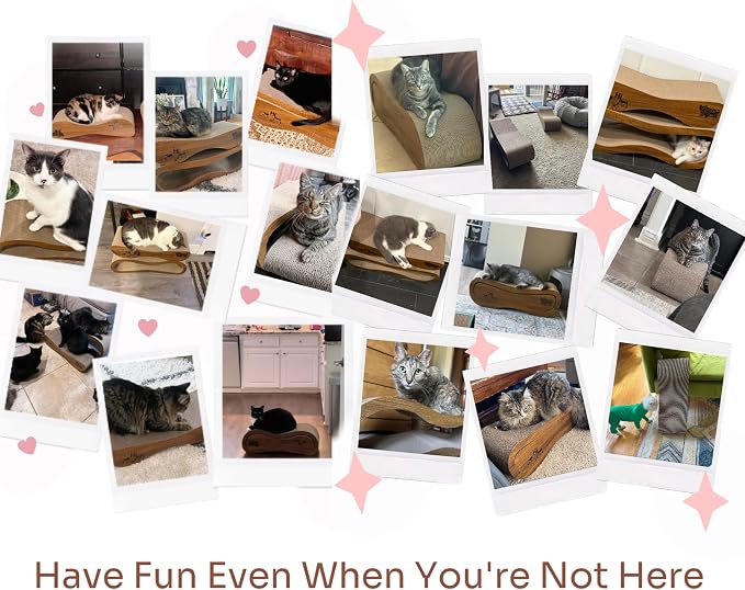 Cat Scratcher Set Cardboard Lounge Bed Scratch Pad for Indoor Cats Kittens | Reversible Durable Cardboard|Satisfies Cat Scratching Instinct|Protects Furniture|Indoor Cats & Kittens|Stackable Space Saver - Image 9