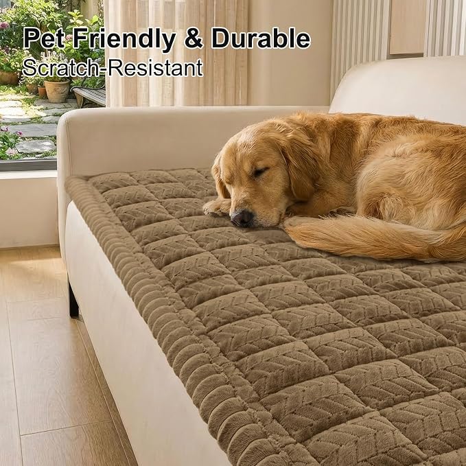 Smiry Couch Cover for Dogs, Non Slip Fuzzy Pet Sofa Covers Washable | Sofa Slipcovers for 2-3 Cushion Couch, Soft Thick Furniture Protector for Cats Dogs, Against Fur, Dirt, Scratch (35.4"x63") - Image 9