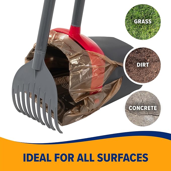 Arm and Hammer Heavy-Duty Dog Pooper Scooper for XL Dogs, Yard Cleanup | Heavy Duty Design Built for XL Dogs and Outdoor Yard Use, Includes an Attached Bag Holder and 2 Waste Bags Included - Image 2