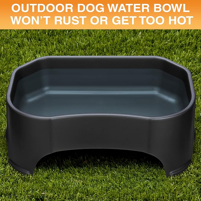 Neater Pet Brands Extra Large Water Bowl for Dogs, Outdoor Dog Water Bowl (2.25 Gallon XL Capacity), Big Trough Style Food Dish for Indoors or Outside, No Spill Large Dog Bowls, Midnight Black - Image 3