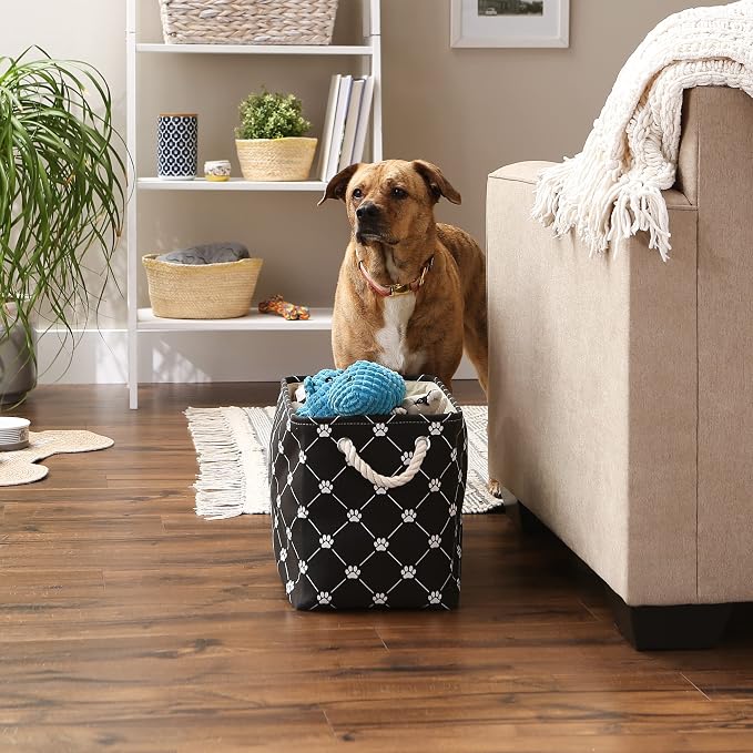 Bone Dry Pet Storage Paw & Bone Trellis, Medium Rectangle, 16x10x12, Black - Image 4