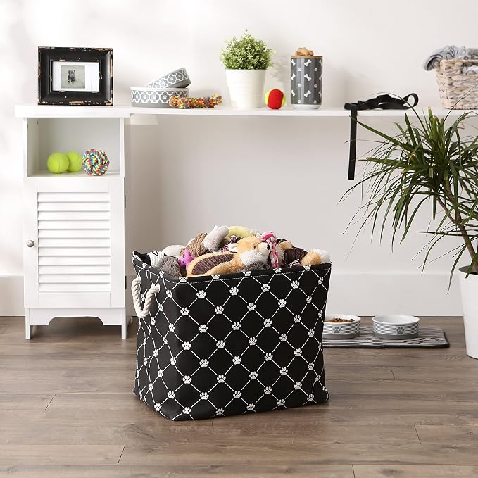 Bone Dry Pet Storage Paw & Bone Trellis, Large Rectangle 17.5x12x15, Black - Image 4
