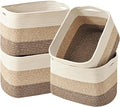 ICERZCZ Storage Baskets for Organizing & Shelves, Woven Cotton Rope Organization Bins for Dog Toys, Clothes, Books, Nursery Organizer, 15"Lx11"Wx9.5"H, (4 Packs) Gradient Brown by ICERZCZ