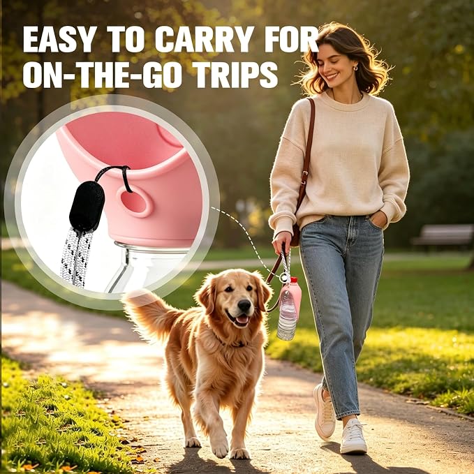 Portable Dog Water Bottle Attachment, Foldable Pet Water Bowl for Walks | Silicone Dog Drink Dispenser, Fits Opening 26mm+ Water Bottles,Ideal For Daily Hiking & Travel, Quick Rinse & Easy Setup - Image 6