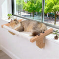 ESPETS Wooden Cat Window Hammock for Large Cats, White Kitten Window Perch | Solid Wood Window Ledge Perch, Sturdy Large Size Shelves, Soft Thick Removable Cushion, Easy Assemble Adjustable, Hold 50LBS by ESPETS