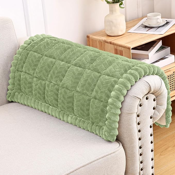 Smiry Couch Cover for Dogs, Non Slip Fuzzy Pet Sofa Arm Covers Washable | Sofa Slipcovers for Armrest & Backrest, Soft Thick Furniture Protector for Cats Dogs, Against Fur, Dirt (20"x24", 2 Pack) by Smiry