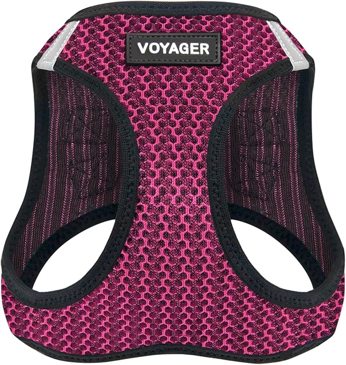 Voyager Step-in Air Dog Vest Harness - Fuchsia 2-Tone, Large | 18- 20.5" in Chest, Reflective Bands, All Weather Breathable Air Mesh, Cats Compatible, Lightweight, Fast Drying by BestPetSuppliesLLC