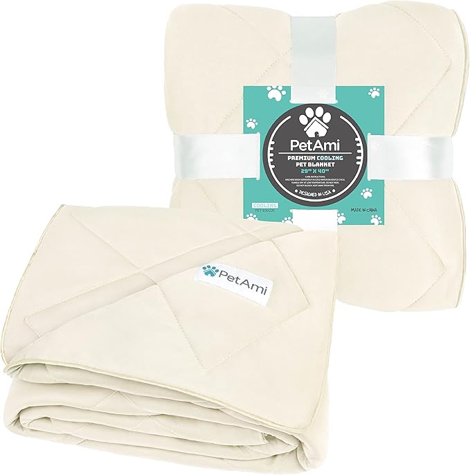 PetAmi Premium Cooling Dog Blanket | Lightweight Fluffy Pet Throw Blanket Bed Cover for Dogs, Cat, Puppies | Pet Blanket Furniture Protector Couch Sofa | Reversible Fuzzy Cozy | 60x80, Beige Latte - Image 6