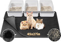 Fostanfly Cat Litter Mat, Machine Washable, Extra Large XL 45"x27", Black | Kitty Litter Trapping Mat, Urine & Waterproof, Double Layer Design, Honeycomb Scatter Control- Easy Clean for Floor by HOME