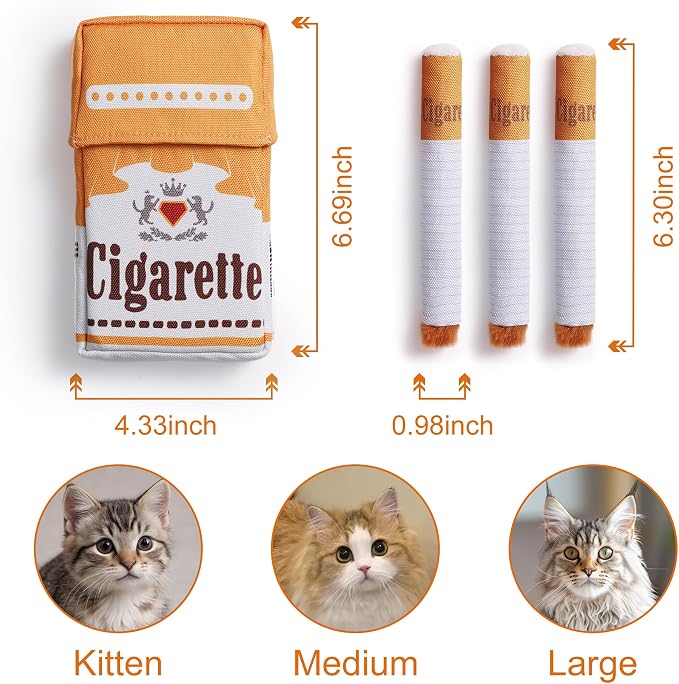 Nocciola Cat Toys, 3 Pack Funny Catnip Toys Filled with 100% Pure Organic Catnip, Safe Kitten Teething Chew and Kicker Toys, Stress Relieving Fun for Indoor Cats, Yellow - Image 3