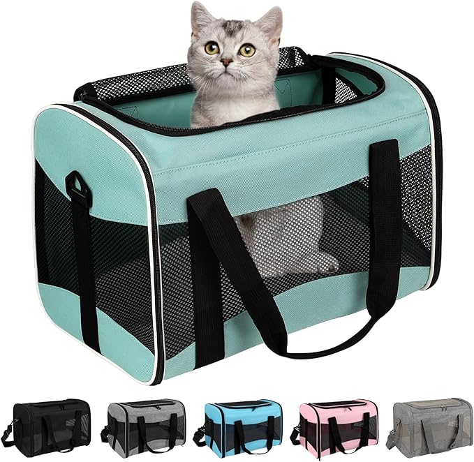 Cat Dog Carriers Soft-Sided Pet Carrier Large Cats for Medium Big Cat Small Dog Puppy up to 16lbs TSA Airline Approved Animal Collapsible Cat Carrier Carriers Travel Carrier Cat Bag (17x11x11) - Image 7