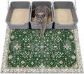 Cat Litter Mat Litter Trapping Mat, 40"x30" Waterproof Urine Proof Litter Box Mat Catcher Mat Non-Slip Washable for Kitty Kitten, Green by Unknown