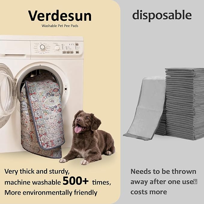 Washable Pee Pads for Dogs, Reusable Puppy Potty Training Pads, Ultra-Absorbent Thick Waterproof Leak-Proof Non-Slip Pads & Mat for Crate, Playpen, Floor, Whelping & Housebreaking , 2 Pack 18"x24" - Image 3
