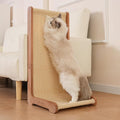 Sisal Cat Scratcher for Indoor Cats, Beechwood Base, Natural Sisal Woven Scratch Pad, Durable Scratching Post, Furniture Protector (L1) by Tismucel
