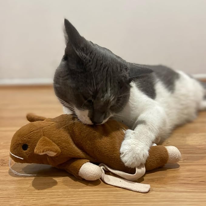 SPOT Super Mouse Sam with Catnip - Lifelike Cat Toy, Fuzzy Mice with Catnip and Crinkle Sound, Extra Large Size for Cuddling, Kicking, Chasing, Playing - 11in Plush Toys, Assorted Colors - Image 7